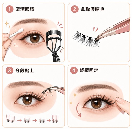 免膠睫毛教學